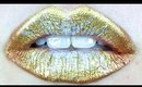 Lustrous Gold Christmas Lip Art ft Sugarpill & Eye Kandy