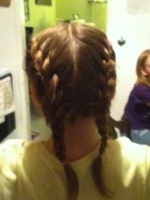 My aunt just braided my hair for my best friends birthday!!