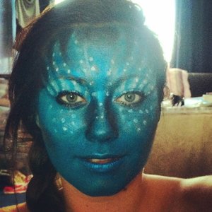 Avatar makeup using Grimas makeup