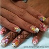 3D nail art, candy, fruits, and hello kitty