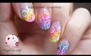Sheer tints swirls nail art tutorial