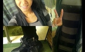 OOTD: Striped Dress & Combat Boots