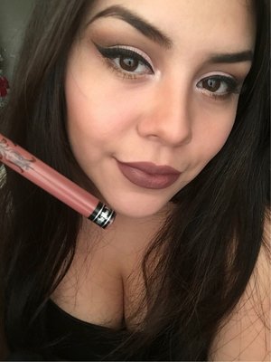 Currently obsessed with "Lolita" liquid lipstick from Kat Von D, I used too faced chocolate bar to create this look ☺️ add me on Instagram for more looks  Glam.Z