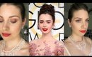 INSPIRED LILY COLLINS GOLDEN GLOBE MAKEUP| TALK THROUGH