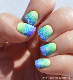 http://onepolishedmomma.blogspot.com/2015/05/neon-gradients-with-stamping.html