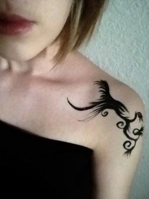 Decided to draw a tat out of eyeliner ( since I'm still to young to get one lol)
