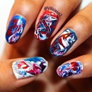 The nail art I wore for the 4th of July  1
