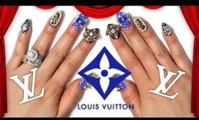 Studded LV Inspired Nails | BellaGemaNails