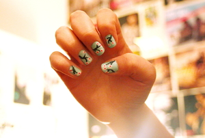 Japanese Cherry Blossom nails (: A little spring to this cold winter!