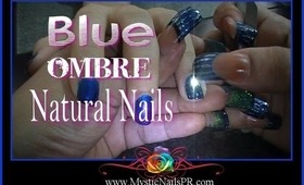 Blue Ombre Natural Nail Polish Design :::... ☆ Jennifer Perez of Mystic Nails ~ Nail Art ☆