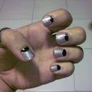 Glitter half black moon