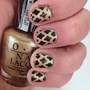 Black and Gold Stamped Nails