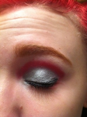 it was a christmas rave so again, got festive.
red, white, silver, shiny silver.