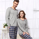 Top Knitted cotton spring couple pajamas