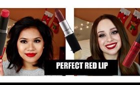 HOLIDAY RED LIPSTICK TRY ON Ft. MakeupAndSpaaarkles! :)