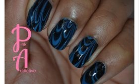Black and Blue Water Marble