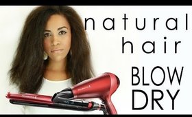 How I blow dry my natural Hair + International Giveaway + Length check