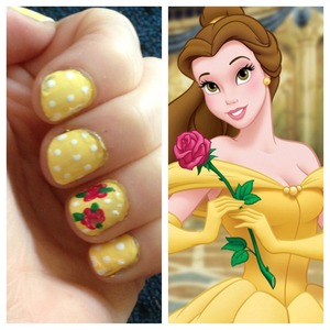 disney princess inspired nails series! belle edition  