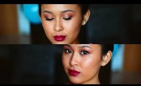 Fall Makeup Tutorial: Bronze, Gold & Cranberry // Vampy Lips