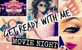 Get Ready With Me: Movie Night ( No Heat Hairstyle + Neutral Makeup/Bold Lips)