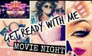 Get Ready With Me: Movie Night ( No Heat Hairstyle + Neutral Makeup/Bold Lips)