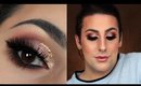 Warm Glitter Cut Crease Makeup Tutorial | Brandy Nitti