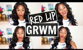 Fall Makeup tutorial, Glam Bold eyes and Red Ombre Lip  (Dark skin)