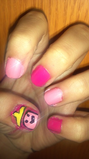 My Princess Bubblegum nails 