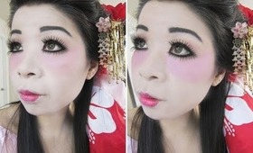 Halloween Makeup & Hair Tutorial: Modern Geisha Look