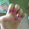 tie dyed nails (: