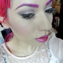 Purple Eyes, Pink Brows, & Lips