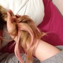 Pink sprayed hair