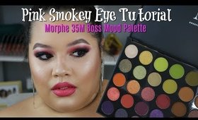 NEW Morphe 35M Boss Mood Palatte | Pink Smokey Eye Makeup