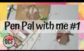 Pen Pal with me. #1 (papercrafts) Red, gold, brown cream theme for Christmas