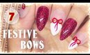 7. Festive Bows nail art | Advent Calendar 2016