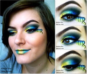 The Zodiac Sign of Virgo has a few birthstones....but my favorites are Citrine, Jade and Sapphire, so I created this look inspired by their beautiful colors, hope you like it :D