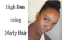 Protective Hair Style: High Bun using Marley Hair