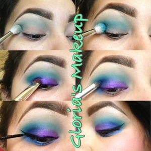 Purple and Blue eyeshadow step by step !