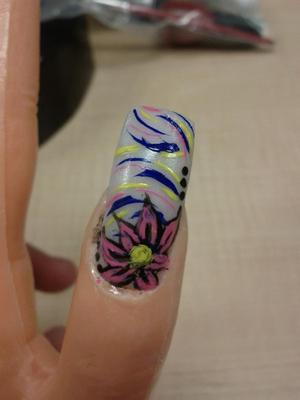 Very first nail art in Cosmetology school :) Pretty proud of it!