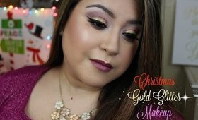 Christmas Gold Glitter Makeup