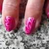 Pink & Pink Water Marble Nails ( i water marbled my freinds nails)