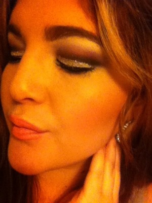 Silver glitter with purple and black