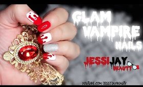 Glam Vampire Nails! (Last Minute SUPER EASY Halloween Nails!)