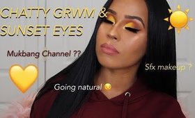 Chatty GRWM & Sunset Eyes Tutorial | MakeupByFashionsvixen