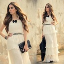 Ethnic Embroidered White Bandeau Dress