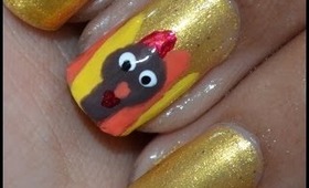Thanksgiving Turkey nail art