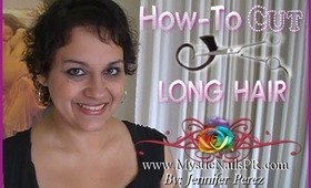 How to Cut Long Hair Straight Across Easy at Home :::... ☆ Jennifer Perez of Mystic Nails ☆