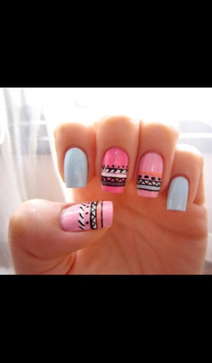 tribal nail designs :D