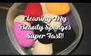 Cleaning 20 Beauty Blenders in less than 10 minutes I ReanellSelina
