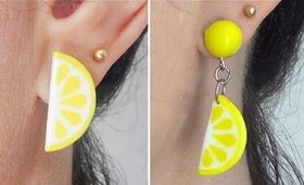 DIY Lemon Polymer Clay Earrings